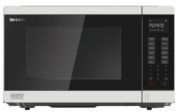 Sharp 1200w 34l inverter microwave white r342fw