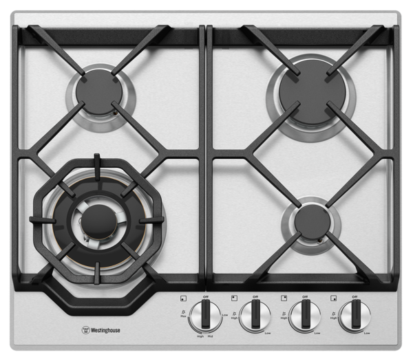 Westinghouse 60cm 4 burner stainless steel gas cooktop %281%29