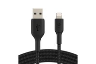 BELKIN BOOST CHARGE Lightning to USB-A Braided Cable, 0.15m Black