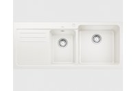 Blanco Right Hand Double Bowl Inset Sink With Drainer - White
