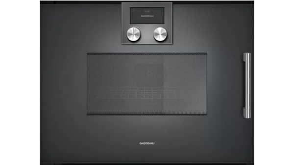 Bmp251100   gaggenau 200 series left hinge built in compact oven with microwave function   anthracite