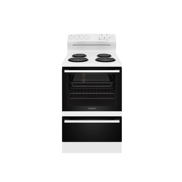 Wle620wc   westinghouse 60cm electric freestanding cooker white with 4 zone coil cooktop %281%29