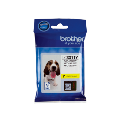 Lc3311y   brother yellow ink cartridge %e2%80%93 single pack