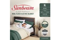 Sunbeam Sleep Perfect Wool Fleece Electric Blanket King