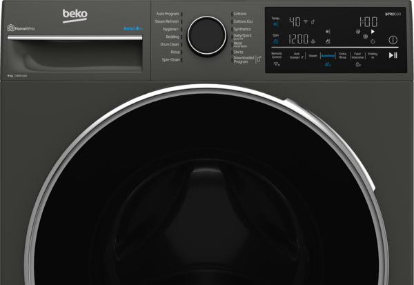 Bflb904adg   beko 9kg autodose front load washing machine with wifi graphite %284%29