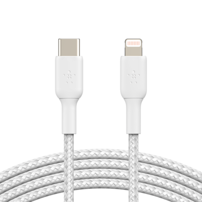 Caa004bt2mwh   belkin boost charge braided usb c to lightning cable 2m white %281%29