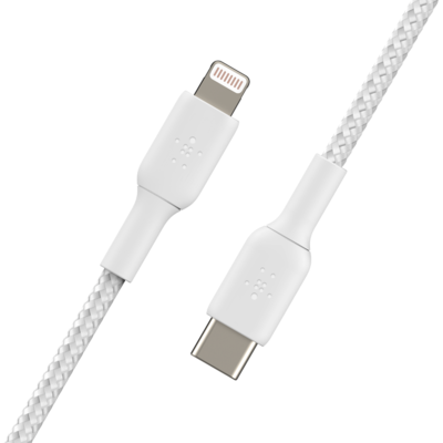 Caa004bt2mwh   belkin boost charge braided usb c to lightning cable 2m white %282%29