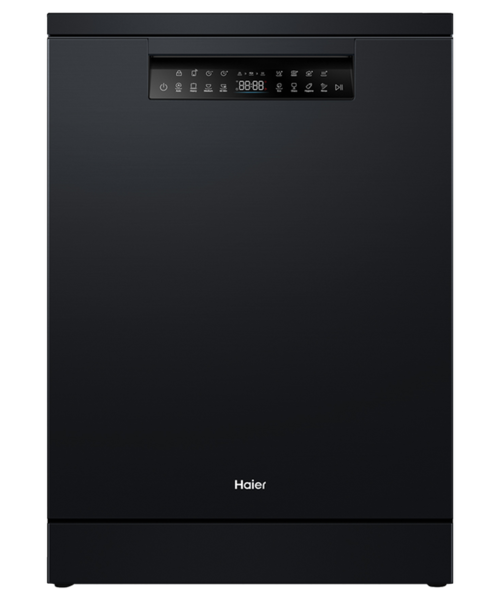 Hdw15f3b1   haier freestanding dishwasher with steam   black %281%29