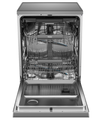 Hdw15f3s1   haier freestanding dishwasher with steam   satina %283%29