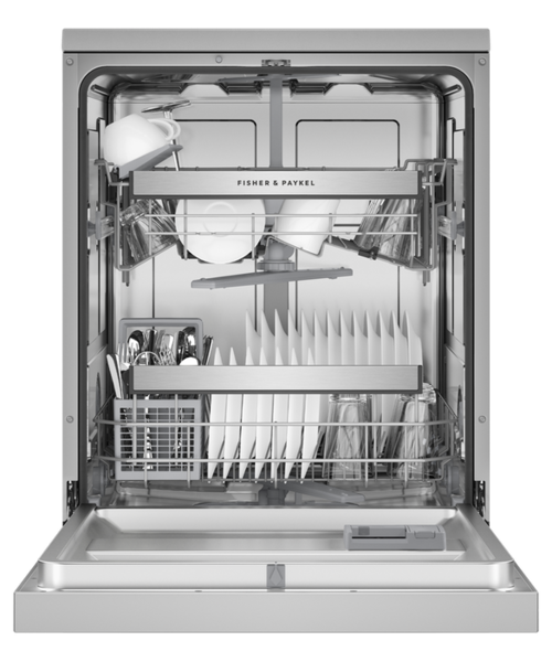 Dw60fc2x2   fisher   paykel series 5 freestanding sanitising dishwasher with auto door open dry stainless steel %283%29