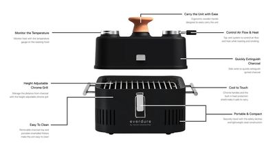 Hbcube360b   everdure cube 360 charcoal portable barbeque bbq with roasting hood by heston blumenthal %28graphite%29 8