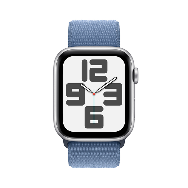 Apple watch se gps 44mm silver aluminium winter blue sport loop pdp image position 2  anz