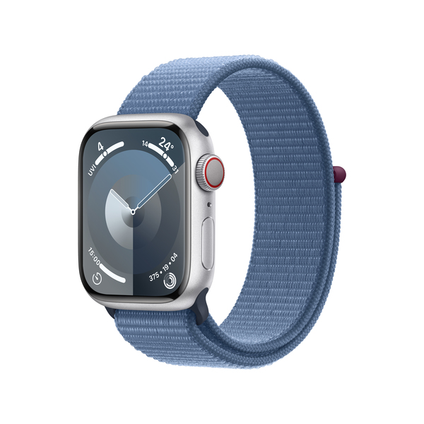 Apple watch series 9 lte 41mm silver aluminium winter blue sport loop pdp image position 1  anz