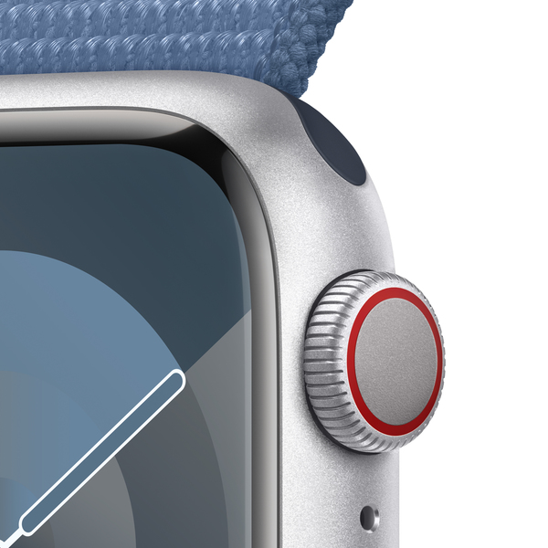 Apple watch series 9 lte 41mm silver aluminium winter blue sport loop pdp image position 3  anz