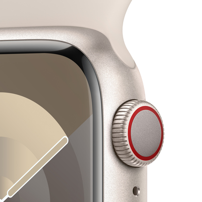 Apple watch series 9 lte 41mm starlight aluminium starlight sport band pdp image position 3  anz