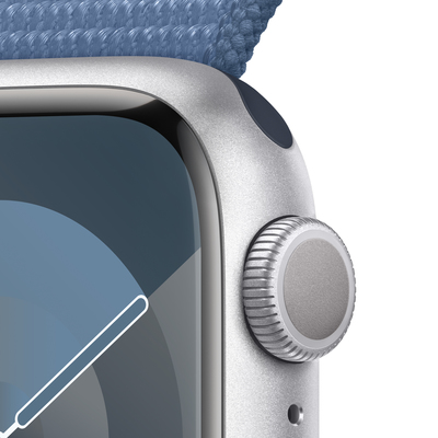 Apple watch series 9 gps 41mm silver aluminium winter blue sport loop pdp image position 3  anz