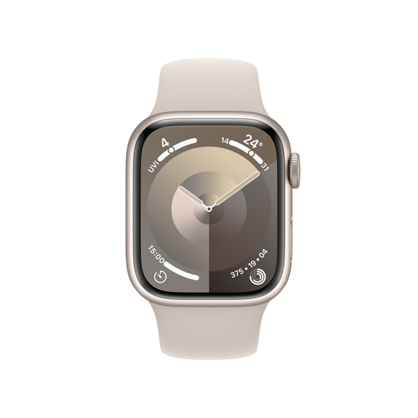 Apple watch series 9 gps 41mm starlight aluminium starlight sport band pdp image position 2  anz