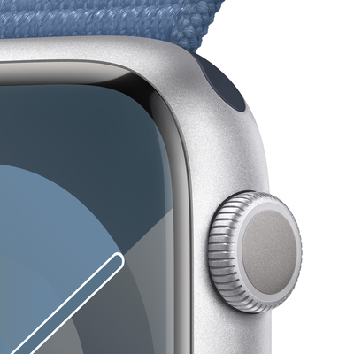 Apple watch series 9 gps 45mm silver aluminium winter blue sport loop pdp image position 3  anz