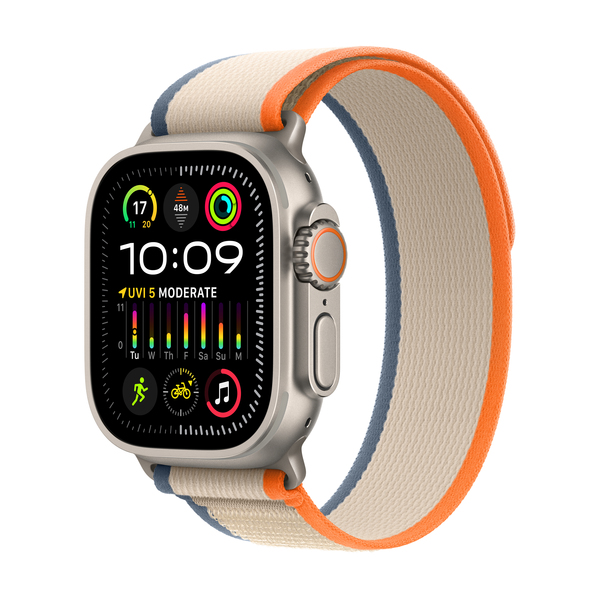 Apple watch ultra 2 lte 49mm titanium beige orange trail loop pdp image position 1  anz