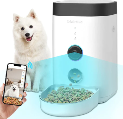 5735770   dogness white wide view camera pet feeder   4l for dogs and cats 2