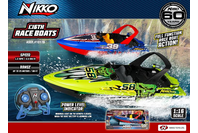Nikko 1:16 Scale Race Boats (12" / 30cm) - Energy Green #58 - 10171 & Octo-Blue #39 - 10172