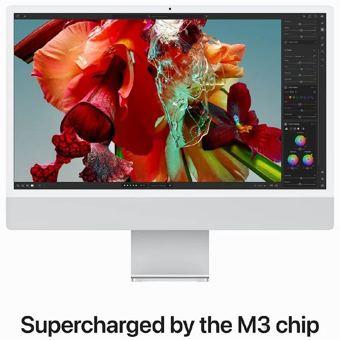 Mqr93x a   apple 24 imac with retina 4.5k display m3 chip with 8%e2%80%91core cpu and 8%e2%80%91core gpu 256gb ssd silver %283%29