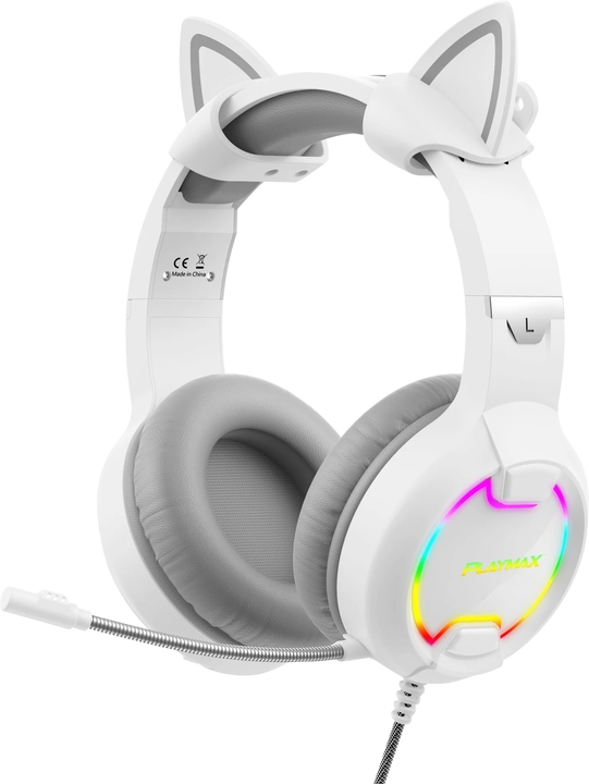 Pmchw   playmax cat ear headset white %281%29