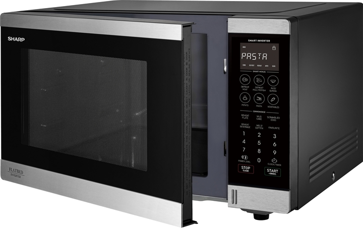 Sm327fhs   sharp flatbed microwave 1200w stainless steel %281%29