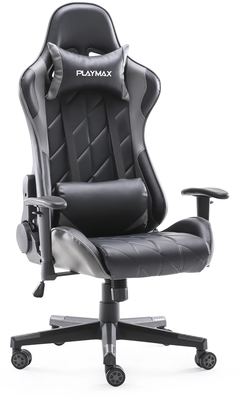 Pegcgb   playmax elite gaming chair steel grey black %281%29