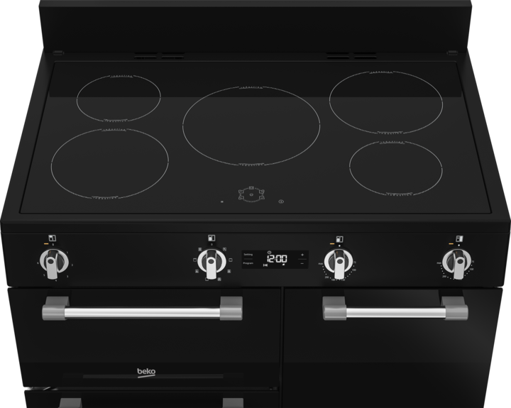Brc916imb  beko 90cm black freestanding cooker with induction cooktop2