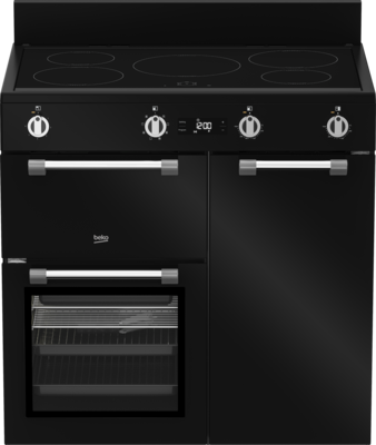 Brc916imb  beko 90cm black freestanding cooker with induction cooktop