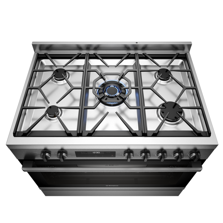 Wfe9516dd westinghouse 90cm dual fuel freestanding oven dark stainless steel %284%29