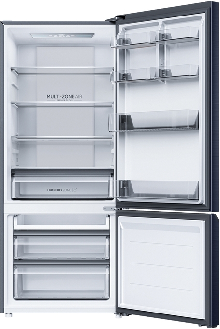 Hrf420bec   haier 433l botom mount fridge freezer black %287%29