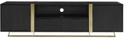 Capri1800gblk  capri tv cabinet black and gold