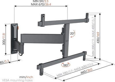 Tvm 3665  vogels full motion tv wall mount 40 to 77 inch %284%29