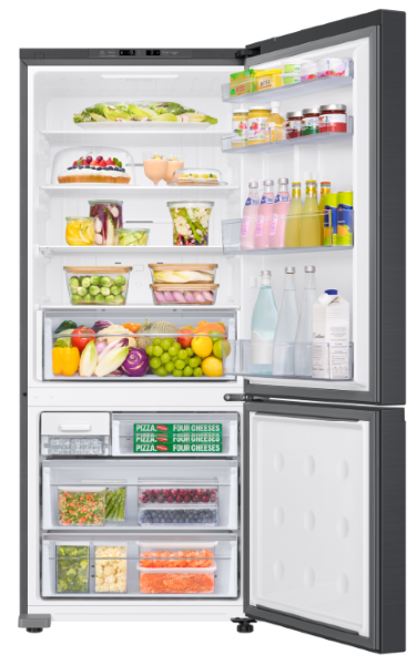 Srl4200b samsung 427l bottom mount fridge freezer black %285%29