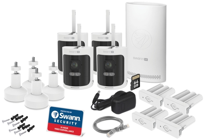 Swnvk as4k800sd4 au   swann allsecure4k wireless security kit with 4 x wire free cameras   nvr tower %281%29