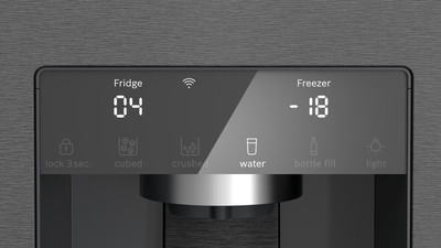 Bosch series 6 605l french door bottom freezer  brushed black steel anti fingerprint %283%29