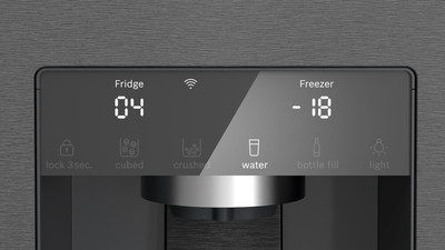 Bosch series 6  605l black inox cross door fridge  freezer with icewater tank %282%29
