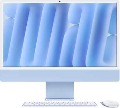 Imac 24 in m4 chip blue pure front magic keyboard touch id magic mouse screen  usen