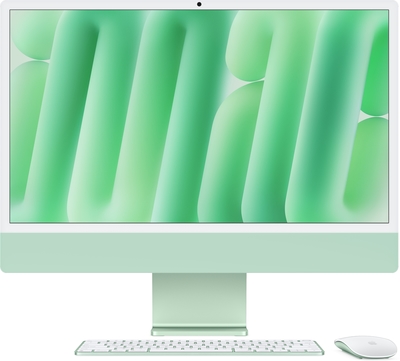 Imac 24 in m4 chip green pure front magic keyboard touch id magic mouse screen  usen