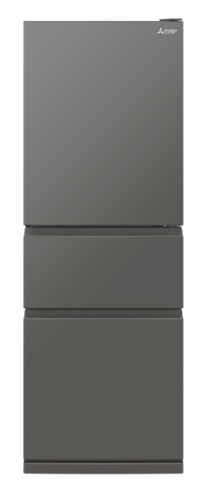 Mr cx363exl ag a   mitsubishi 363l bottom mount multi drawer fridge   left hinge   gun metal