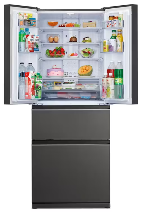 Mr lx442ex gds a mitsubishi electric 442l multi drawer fridge freezer   glass gunmetal %282%29