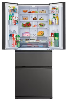 Mr lx442ex gds a mitsubishi electric 442l multi drawer fridge freezer   glass gunmetal %282%29