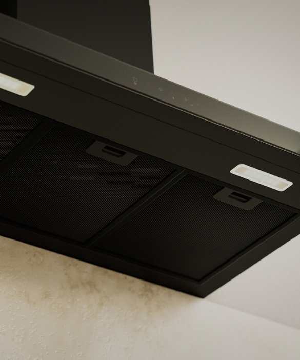 Hc90bmb2   haier 90cm 600 series box chimney wall rangehood black %283%29